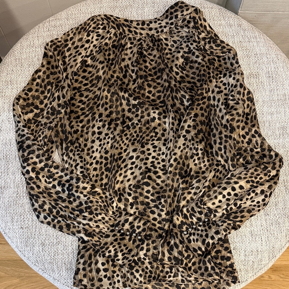 H&M Leopard Print Blouse - Brown and Black